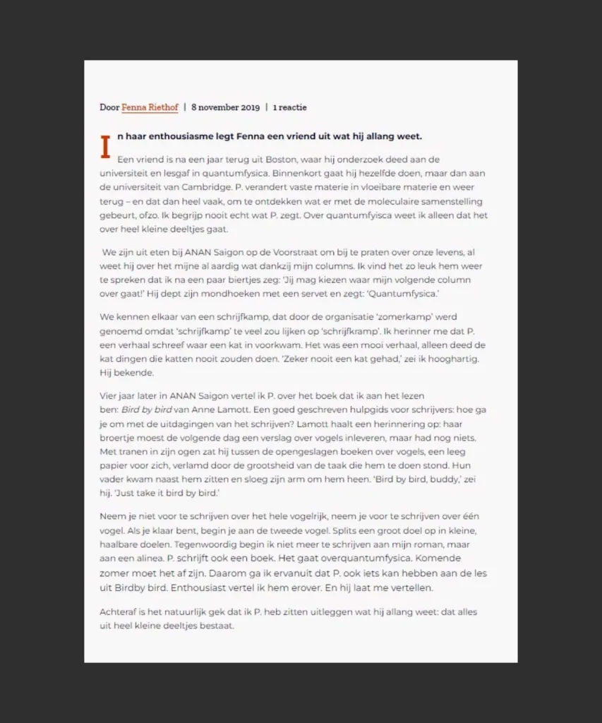 column De Nuk Fenna Riethof