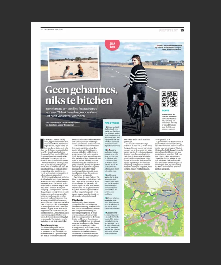 fietstocht AD special Fenna Riethof